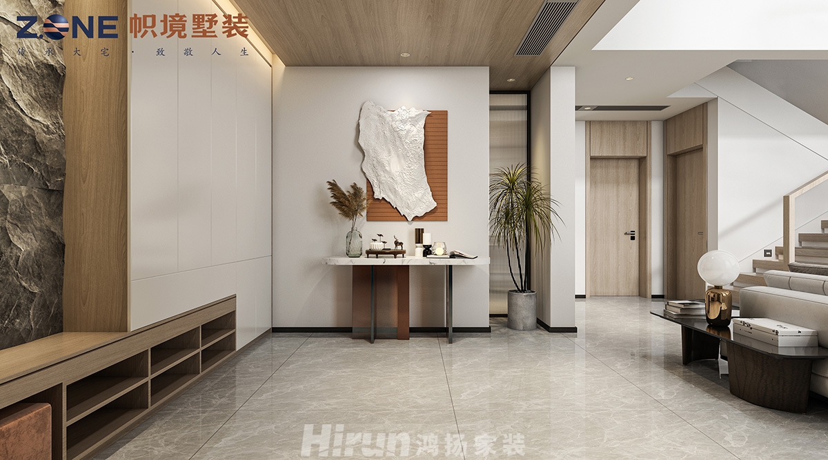 瀏陽自建別墅450㎡雅致現代別墅 裝修案例效果圖-1