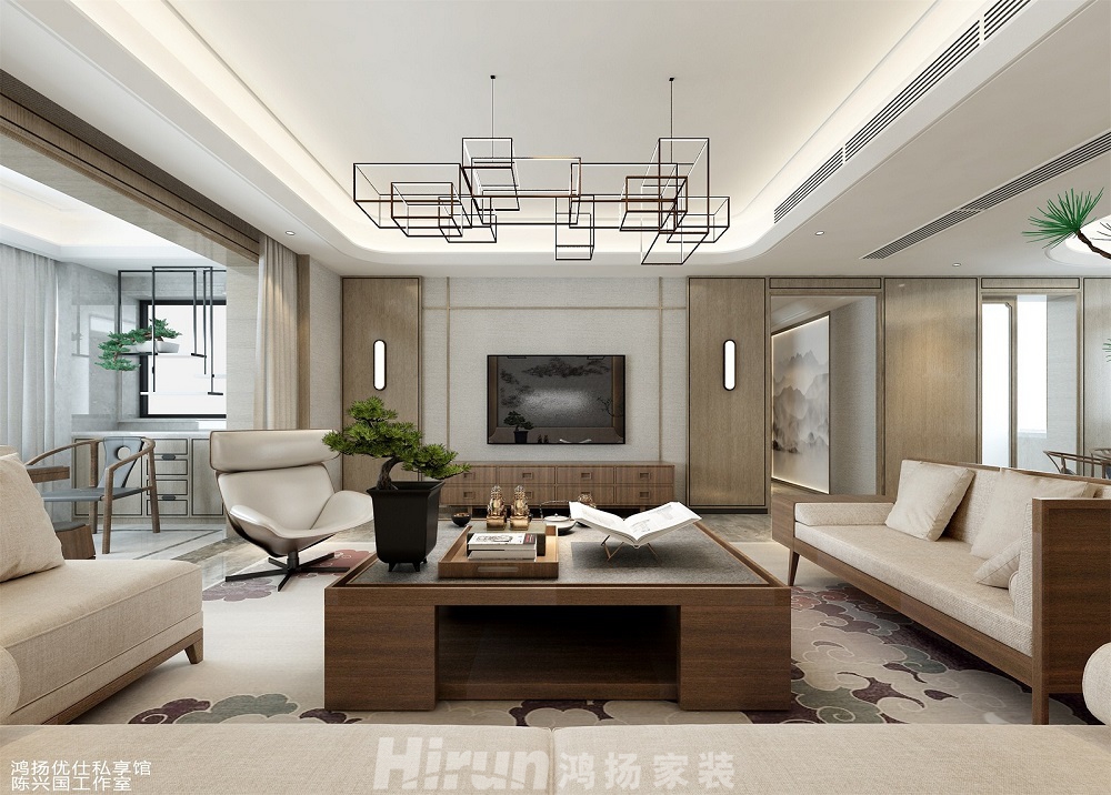 楚天逸品220㎡輕歐簡美大平層 裝修案例效果圖-9132395263826268