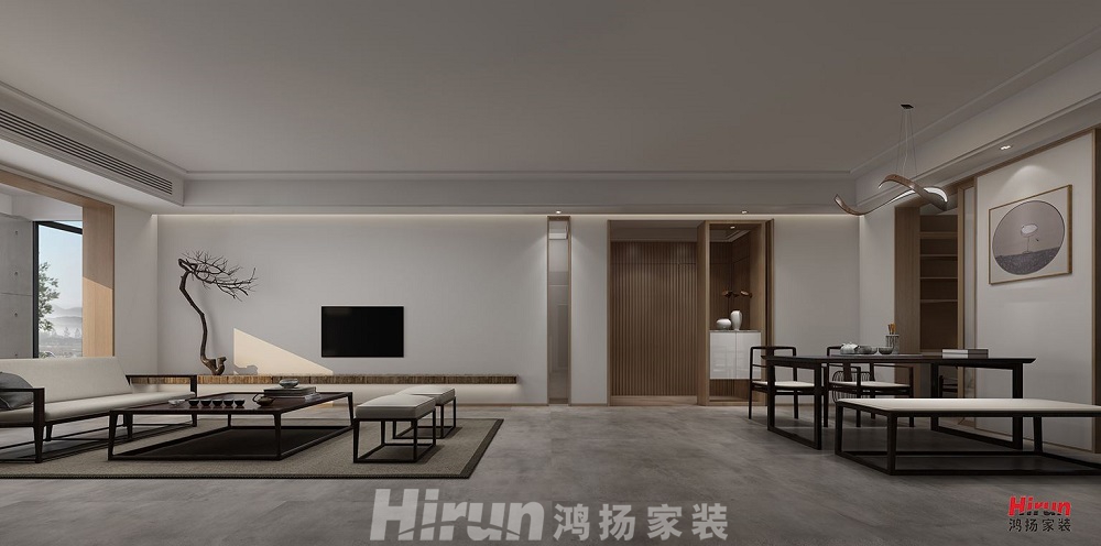 五礦萬境水岸200㎡復合寫意大平層 裝修案例效果圖-7132393386419797