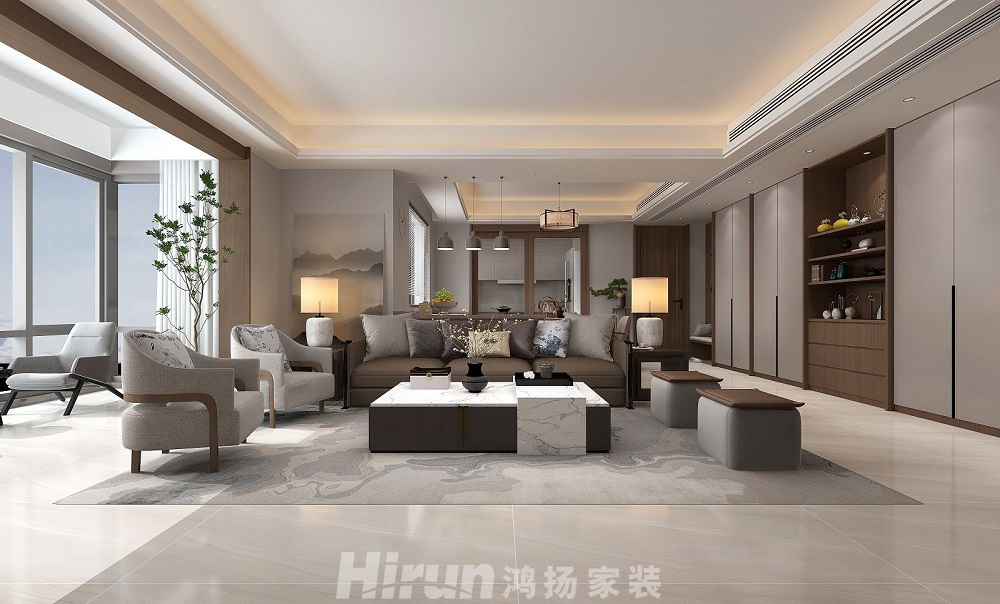 北辰三角洲260㎡復合寫意復式 裝修案例效果圖-1132376373187337