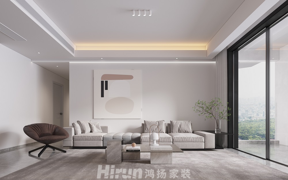 夢想天街140㎡雅致現代四居室 裝修案例效果圖-01
