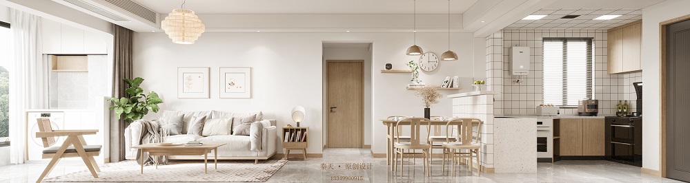 中建大公館99㎡北歐之光二居室 裝修案例效果圖-客餐廳2-外發