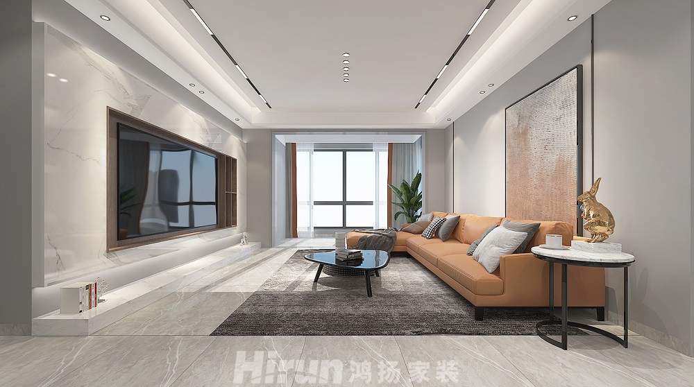 景秀家園145㎡雅致現(xiàn)代四居室 裝修案例效果圖-1