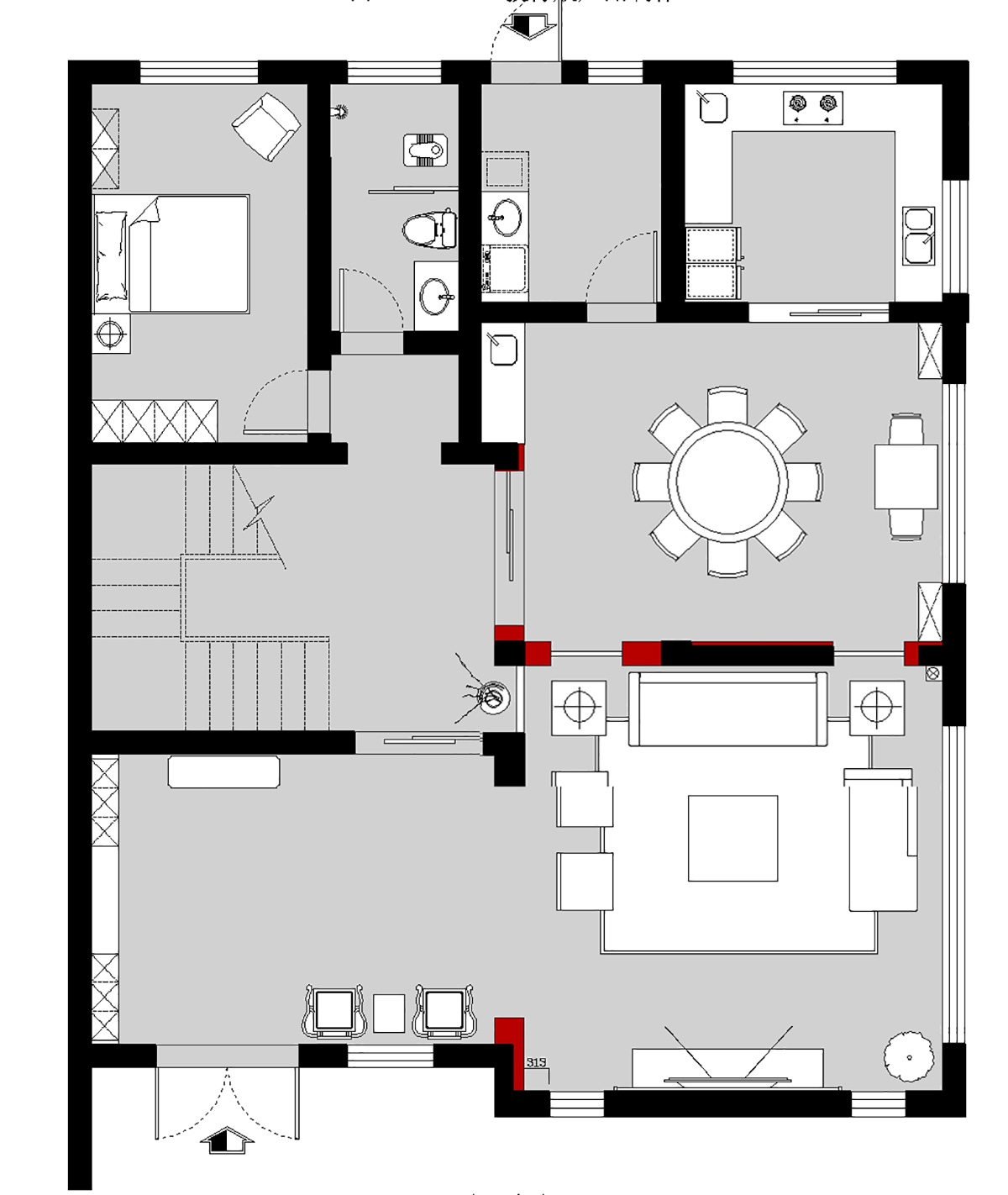 攸縣自建別墅450㎡復合寫意別墅 裝修案例效果圖-1
