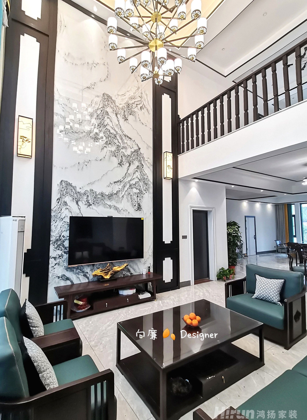綠田自建房280㎡復(fù)合寫意別墅 裝修案例實景圖-3