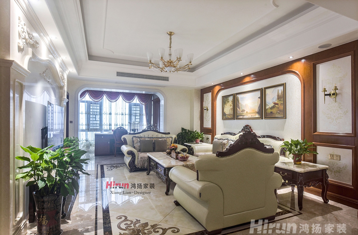 喜臨門150㎡歐美香頌別墅 裝修案例實景圖-6