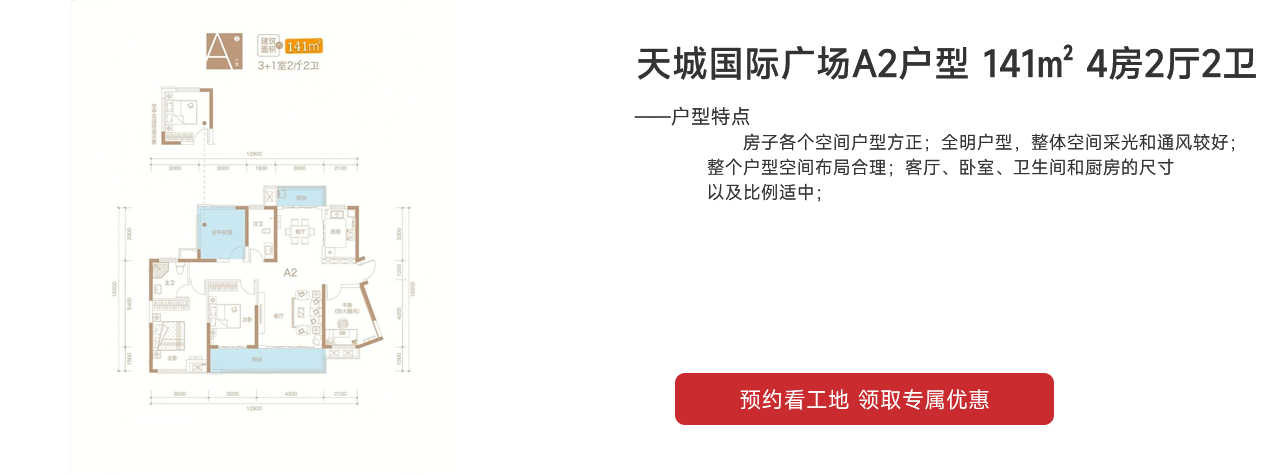 天城國(guó)際廣場(chǎng)（天城商業(yè)廣場(chǎng)）A2戶型 141㎡