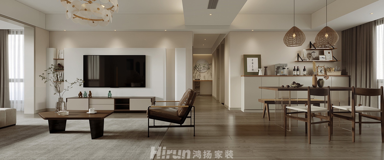中航翡翠灣157㎡北歐之光四居室 裝修案例效果圖-1