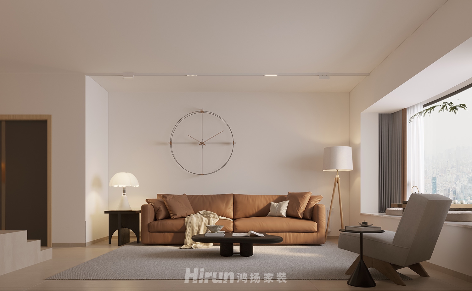 旭輝雨金廣場(chǎng)126㎡北歐之光三居室 裝修案例效果圖-1