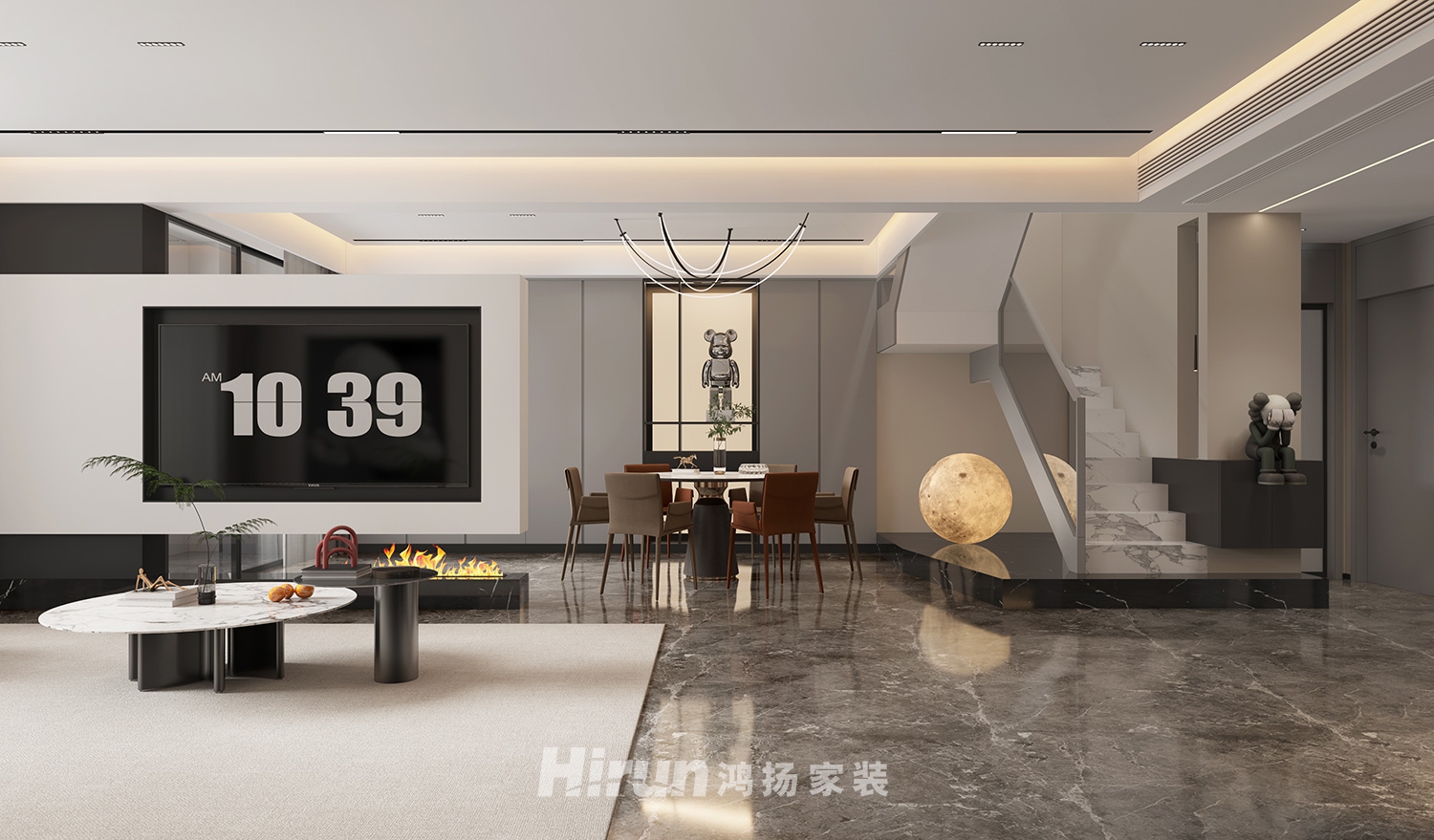 建發央著160㎡雅致現代復式 裝修案例效果圖-1