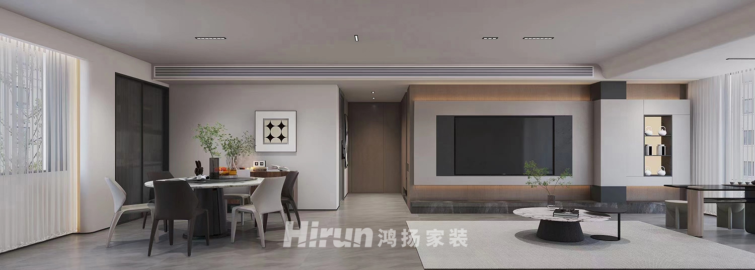 華毅半島185㎡雅致現(xiàn)代四居室 裝修案例效果圖-1