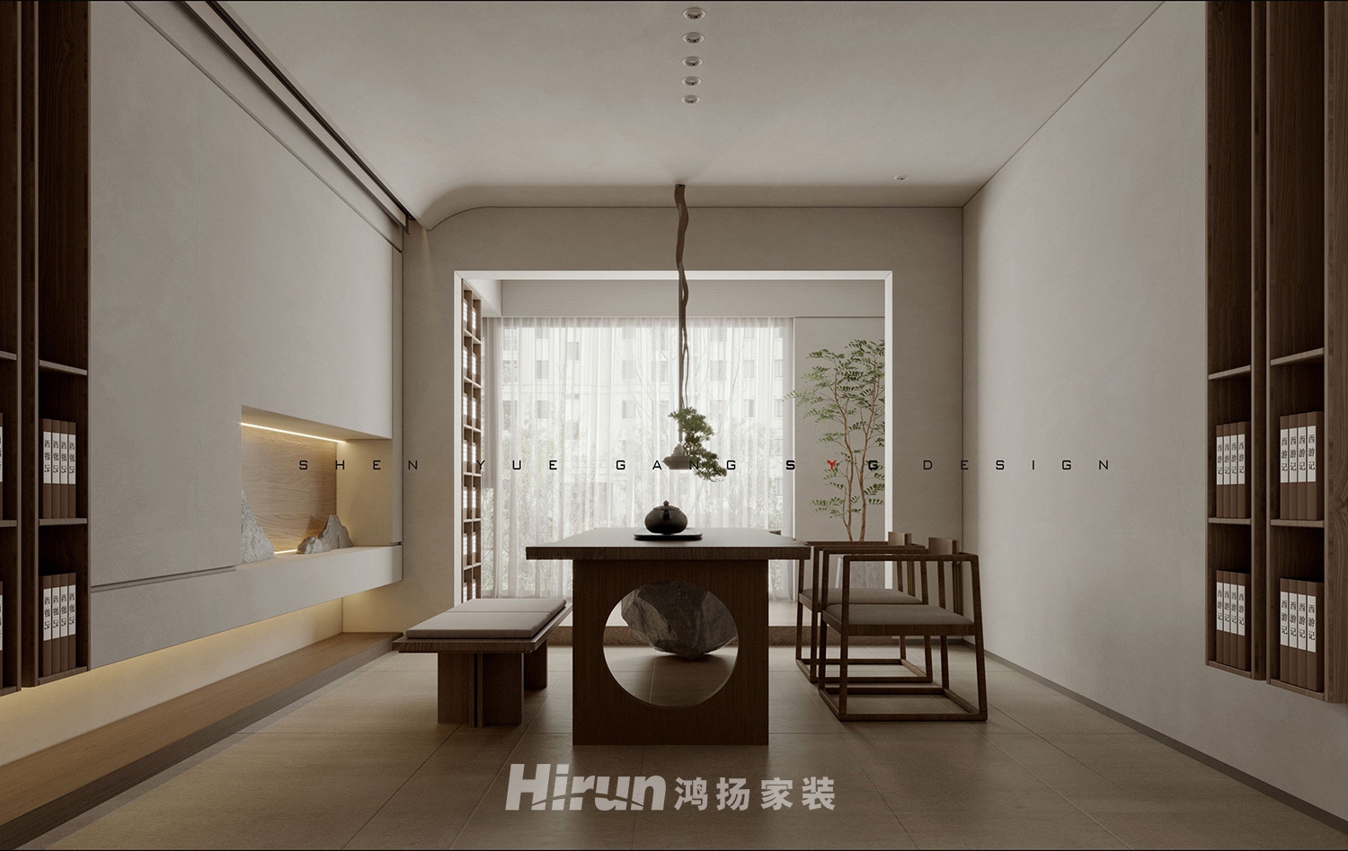 龍湖碧桂園天宸原著140㎡復(fù)合寫(xiě)意復(fù)式 裝修案例效果圖-1