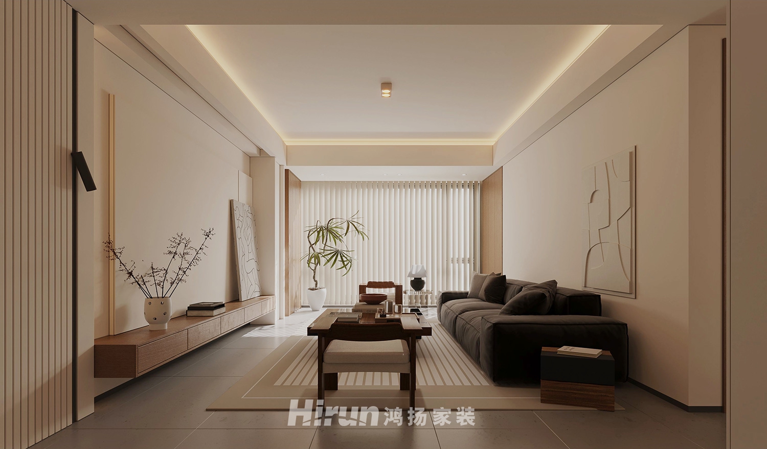 青檸院110㎡北歐之光三居室 裝修案例效果圖-3