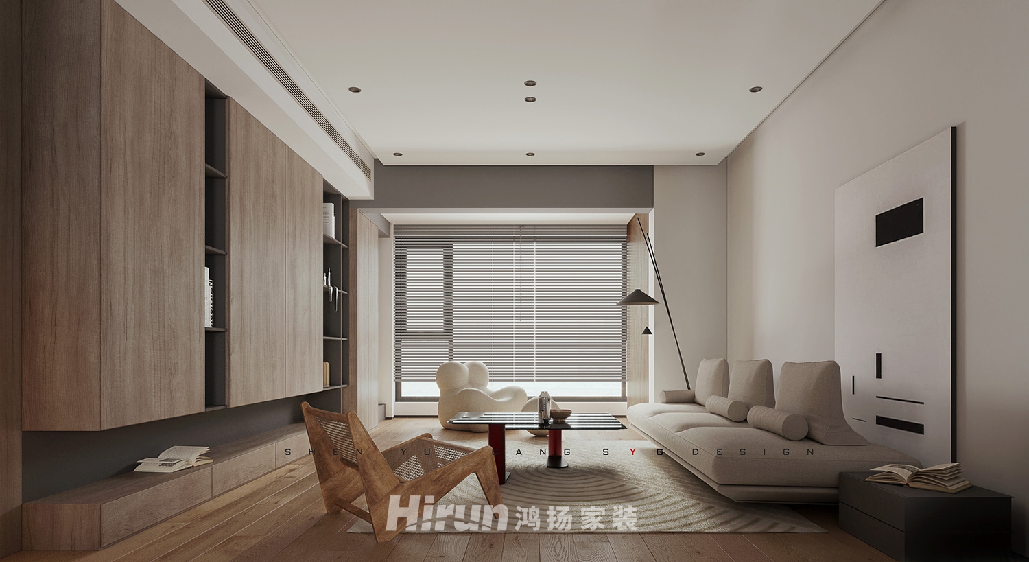 國(guó)欣向榮府140㎡北歐之光四居室 裝修案例效果圖-1