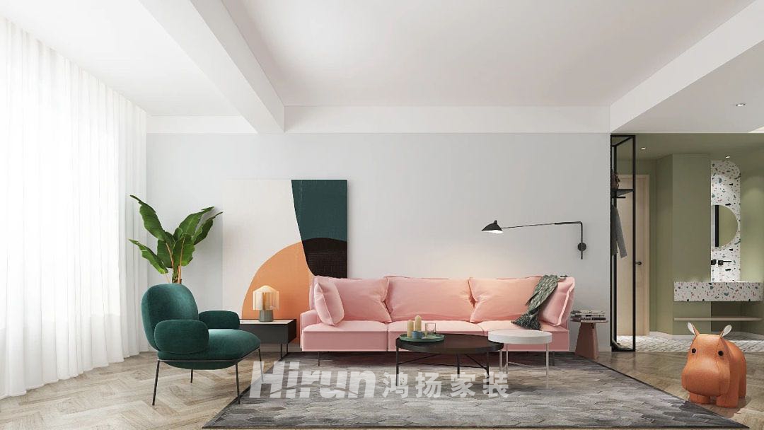 鑫遠翡麗郡110㎡優雅繽紛三居室 裝修案例實景圖-3