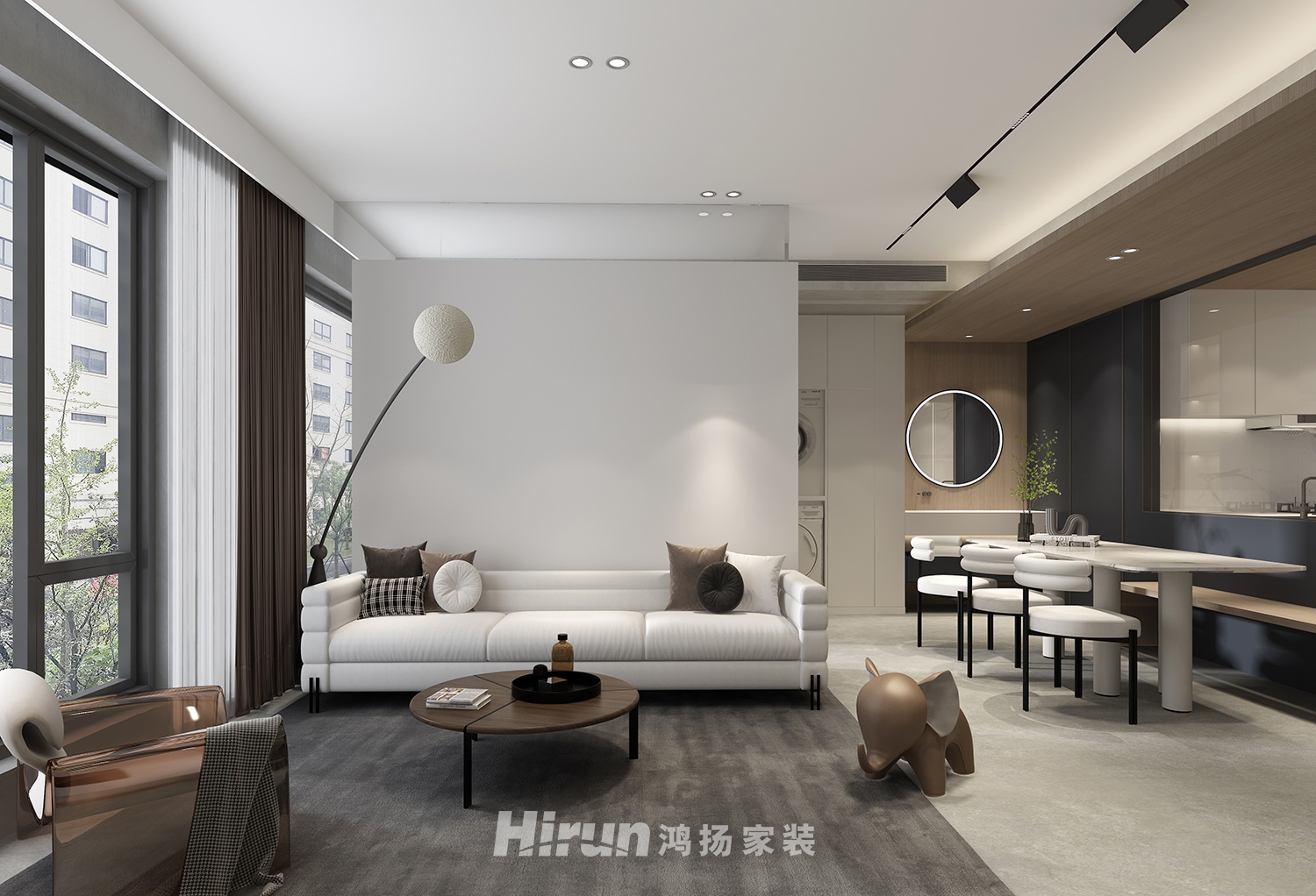 建發央著102㎡雅致現代復式 裝修案例效果圖-6