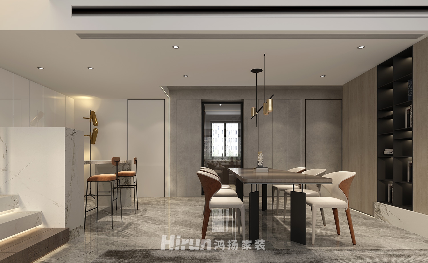 建發央著140㎡雅致現代復式 裝修案例效果圖-2