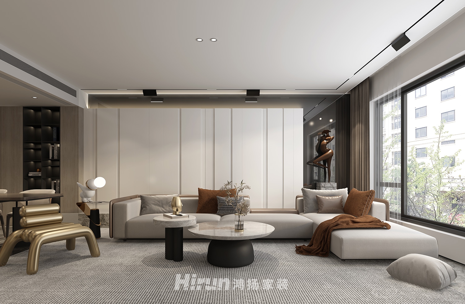 建發央著140㎡雅致現代復式 裝修案例效果圖-1