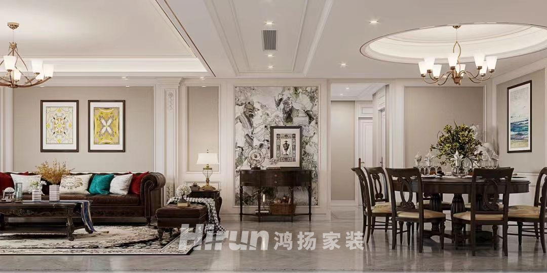 梅溪湖壹號180㎡歐美香頌四居室 裝修案例實景圖-1