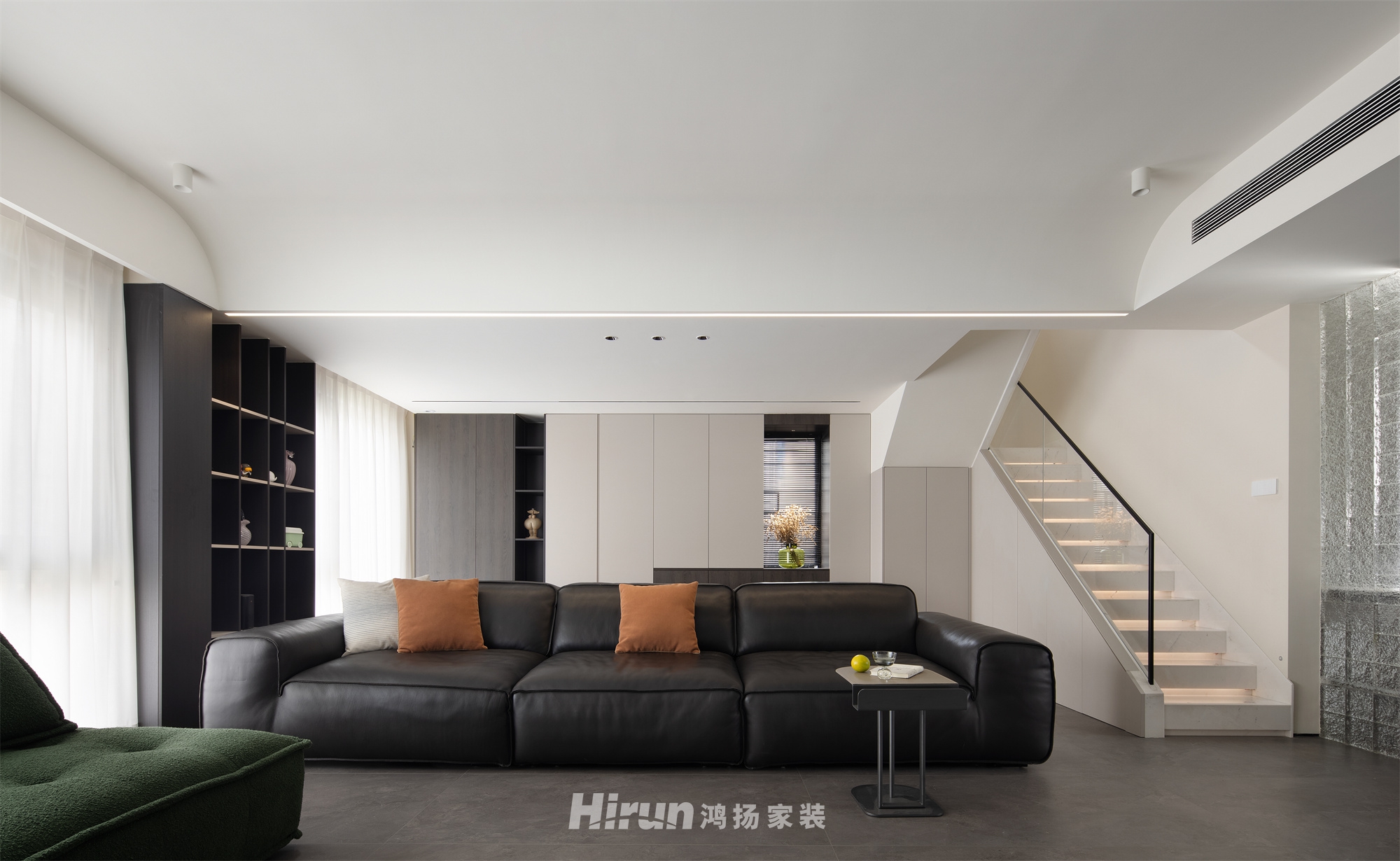 潤和·湘江天地180㎡雅致現代復式 裝修案例實景圖-3