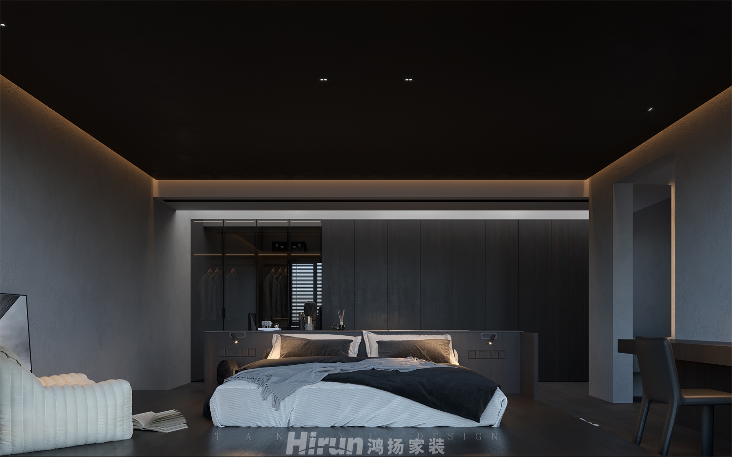 建發(fā)玖洲觀瀾213㎡雅致現代大平層 裝修案例效果圖-2