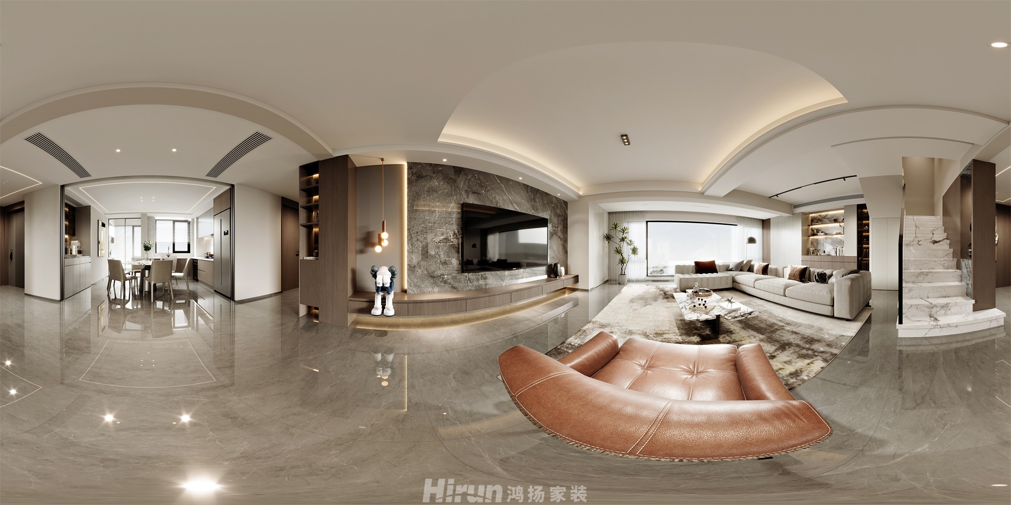 中信城開·東宸上品190㎡新裝飾主義大平層 裝修案例效果圖-1