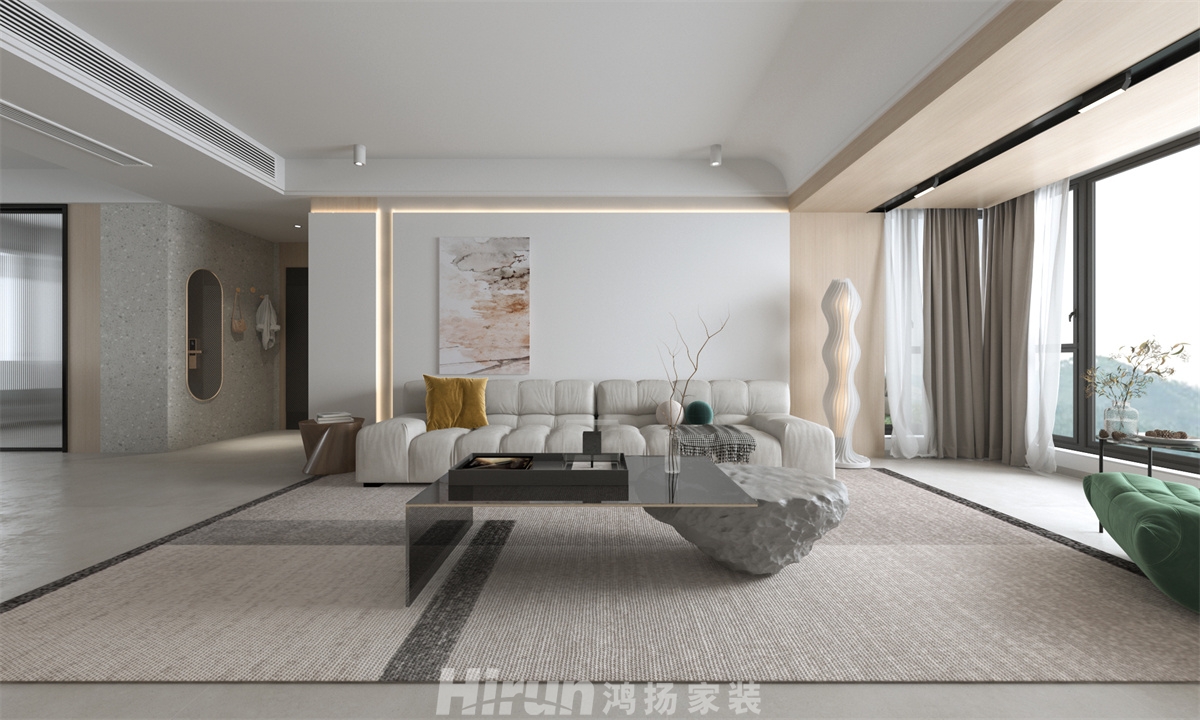 北辰三角洲157㎡雅致現(xiàn)代四居室 裝修案例效果圖-2
