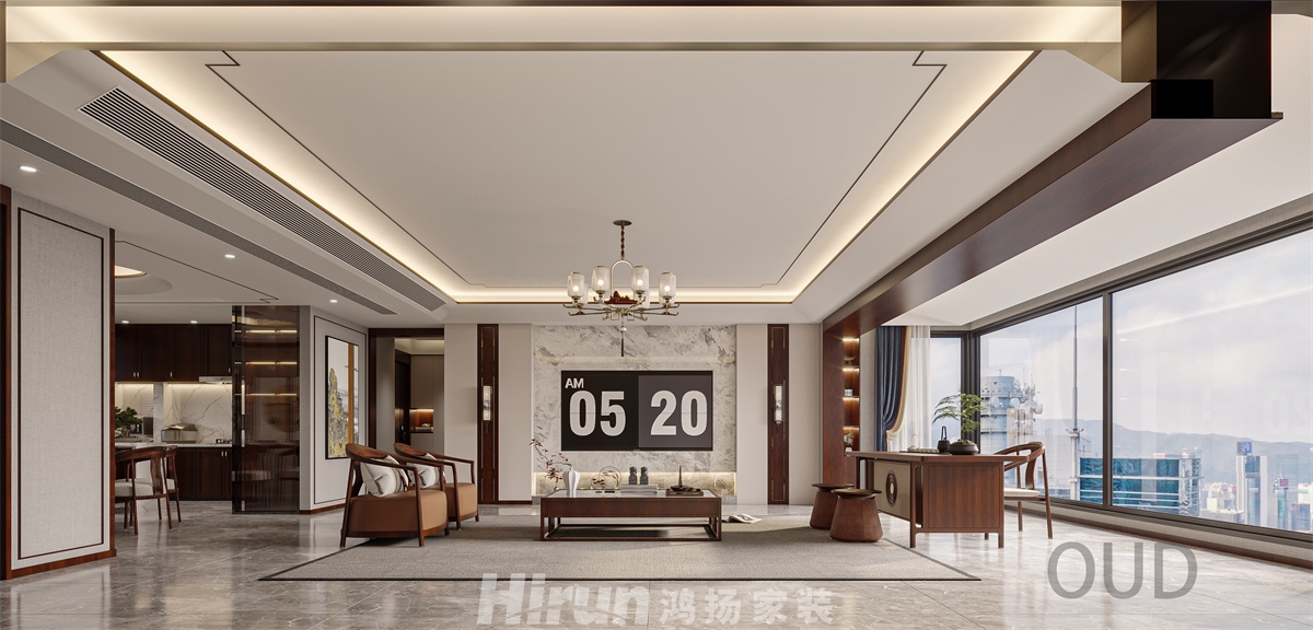 越秀湘江星匯城230㎡復(fù)合寫(xiě)意大平層 裝修案例效果圖-1