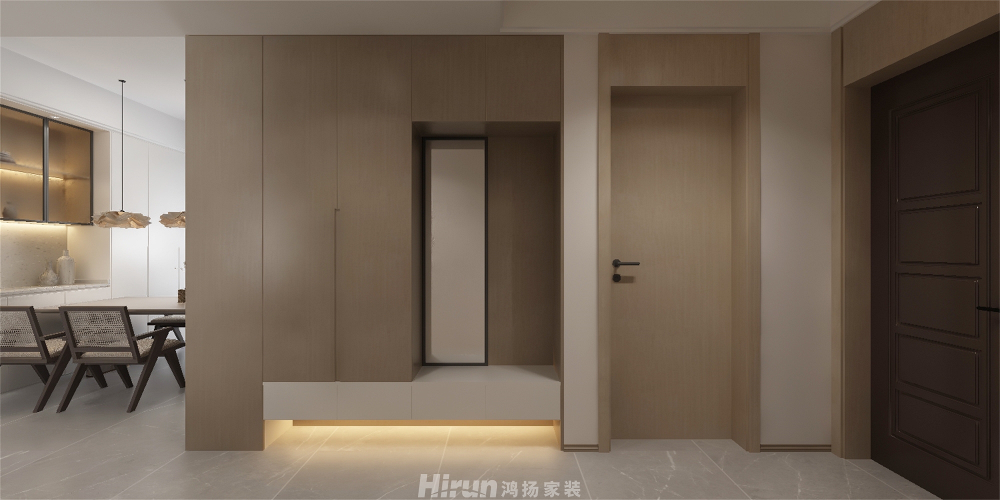 萬樓公館140㎡雅致現(xiàn)代四居室 裝修案例效果圖-1