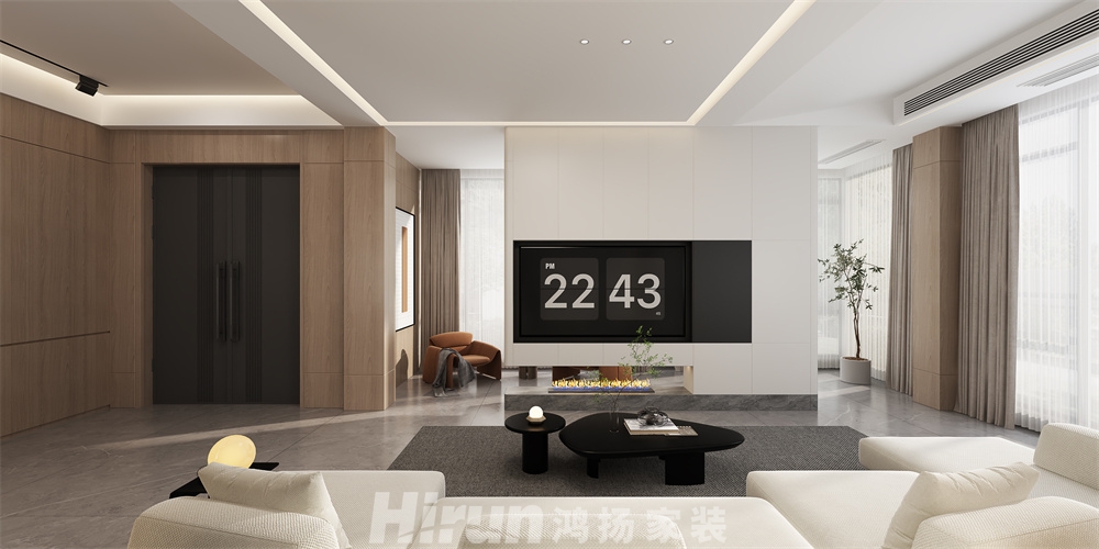 私宅380㎡雅致現(xiàn)代別墅 裝修案例效果圖-1
