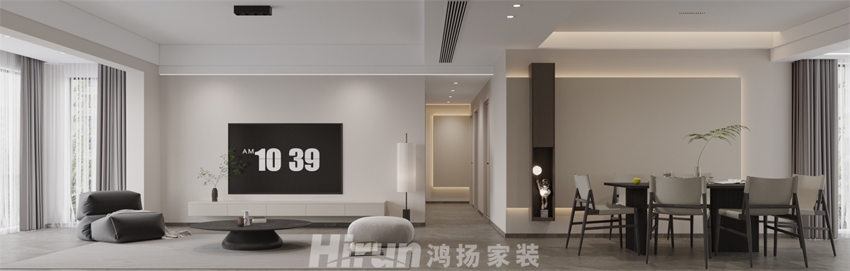 劍橋名門146㎡北歐之光三居室 裝修案例效果圖-1