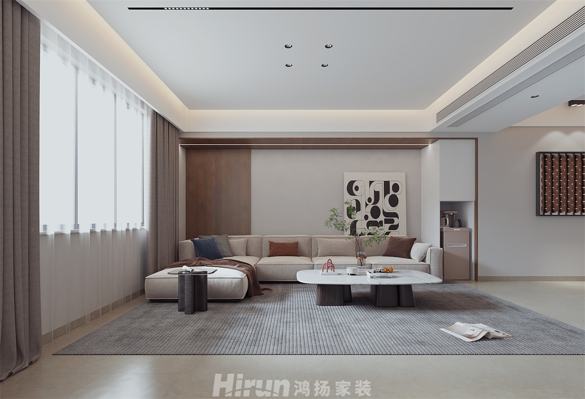 溆浦獅子巷單位樓125㎡雅致現代三居室 裝修案例效果圖-2