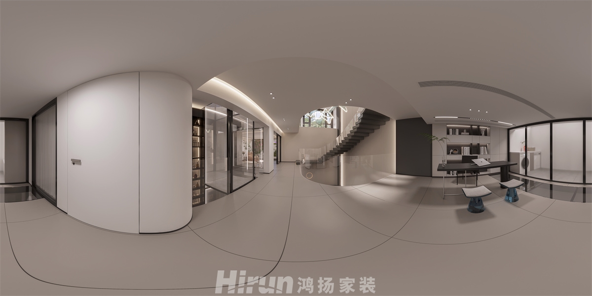 溪山悅400㎡極簡詫寂疊墅 裝修案例效果圖-2