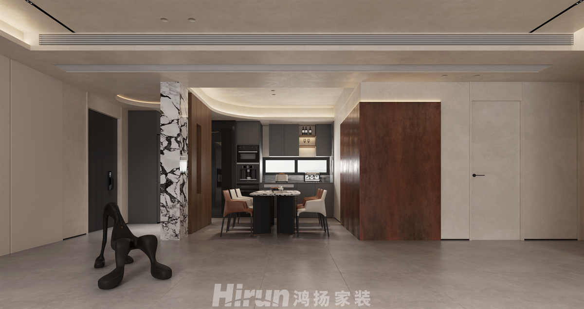 麓云國際240㎡極簡詫寂大平層 裝修案例效果圖-1