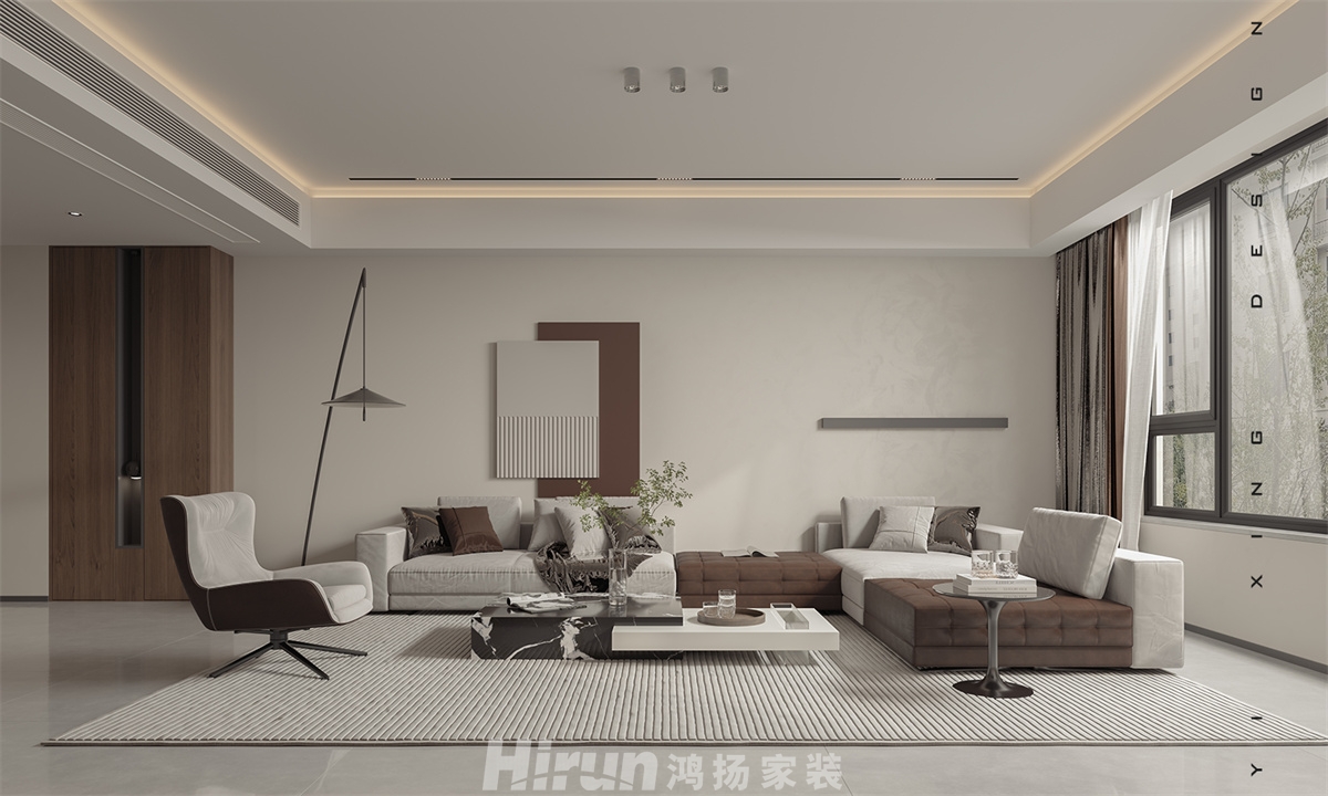 建發央著175㎡雅致現代復式 裝修案例效果圖-1