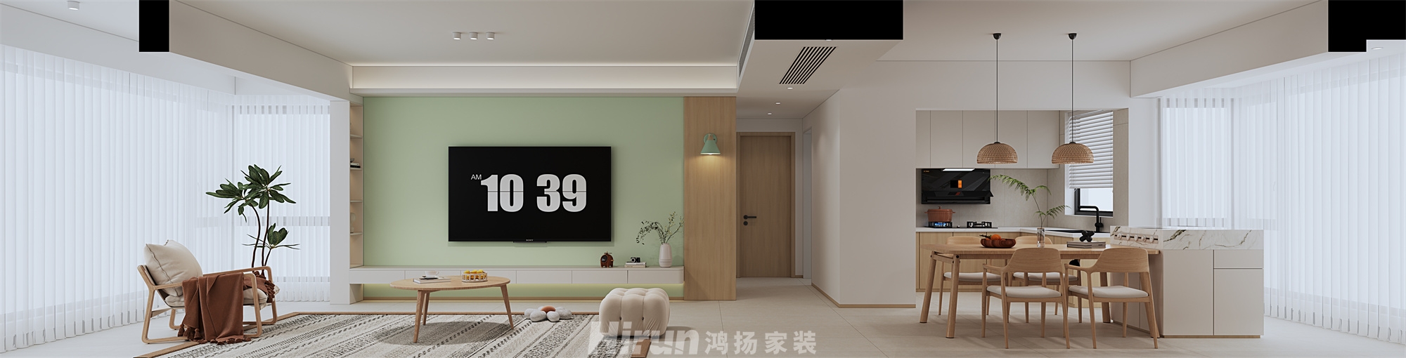 保利和光塵樾143㎡北歐之光四居室 裝修案例效果圖-1