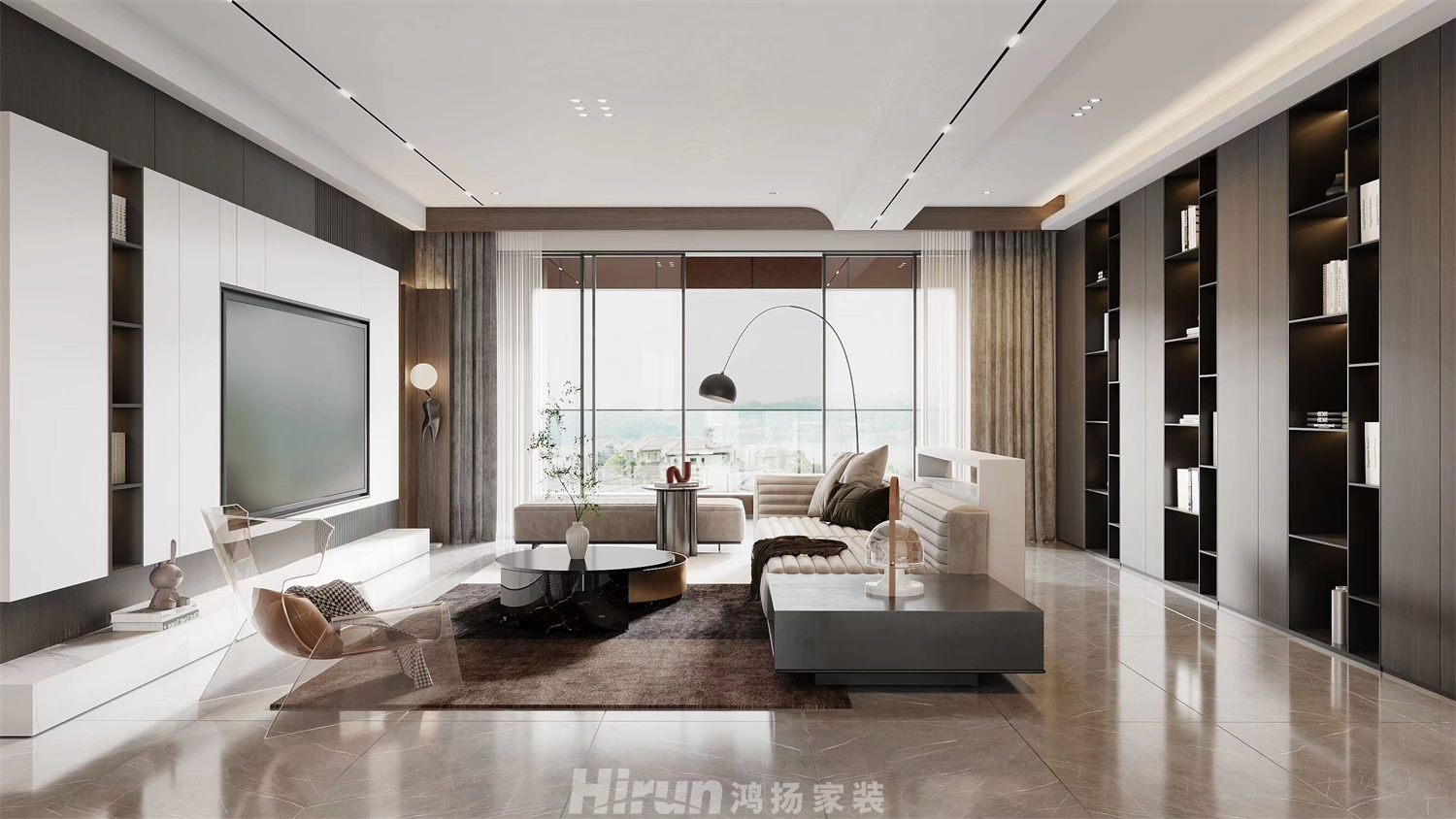 建發(fā)央著170㎡雅致現(xiàn)代四居室 裝修案例效果圖-2