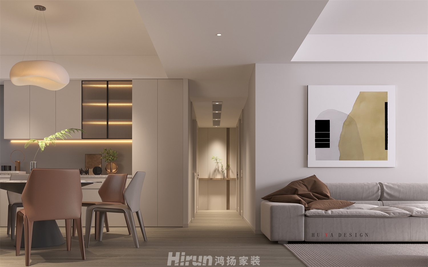 國稅局機關大院120㎡北歐之光三居室 裝修案例效果圖-2