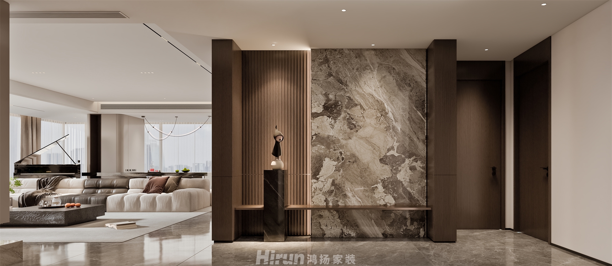 越秀湘江星匯城250㎡新裝飾主義大平層 裝修案例效果圖-2