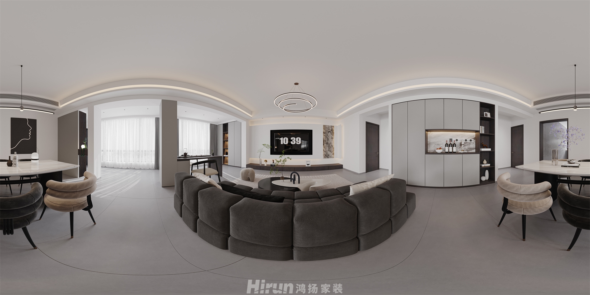 大夫第133㎡雅致現(xiàn)代三居室 裝修案例效果圖-1