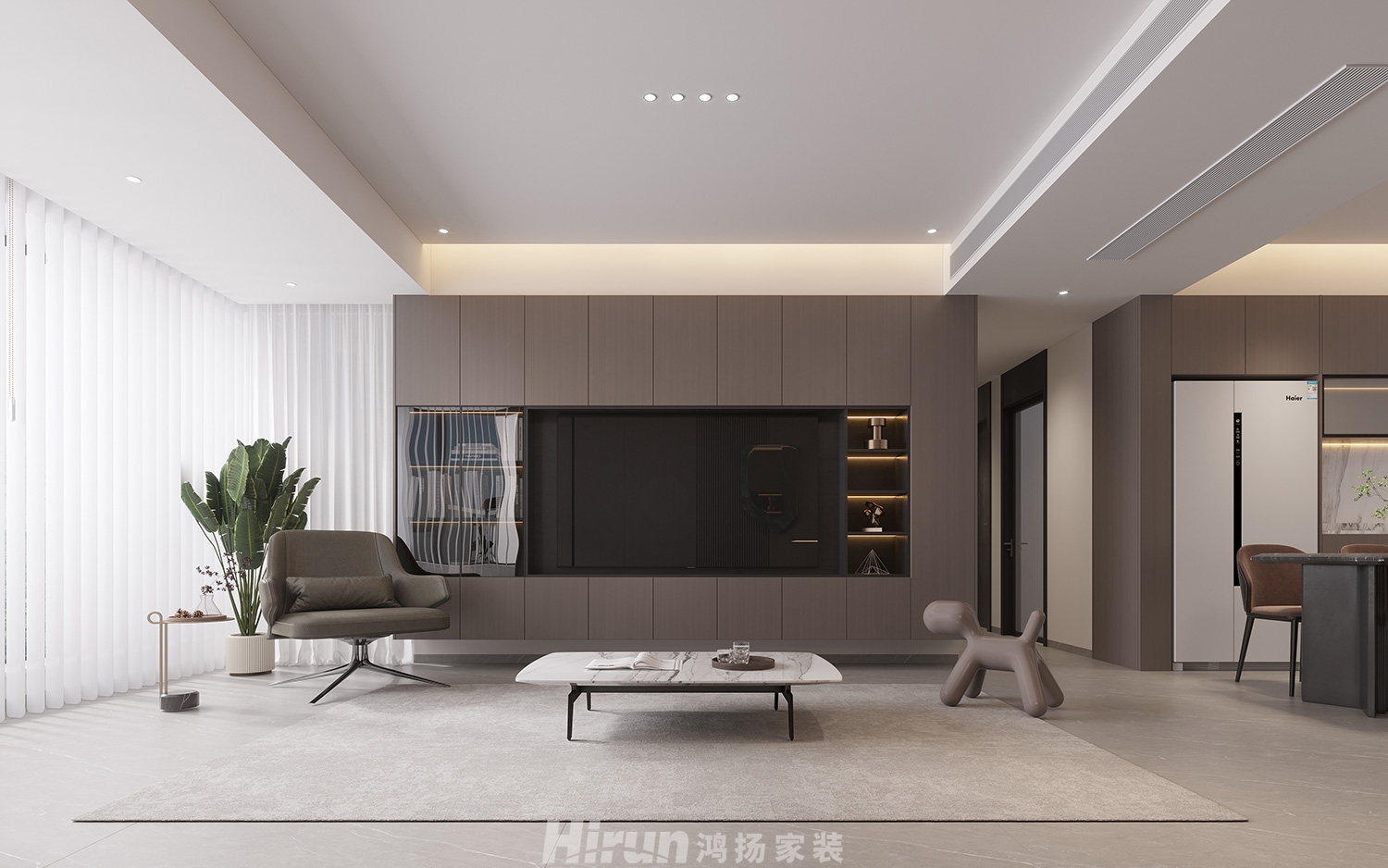 天城國際130㎡雅致現代四居室 裝修案例效果圖-3