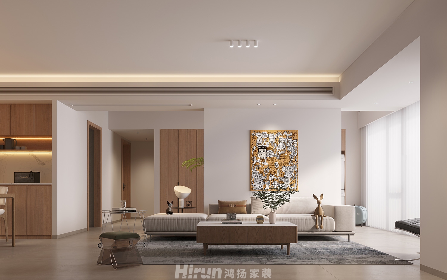 旭輝國悅府140㎡北歐之光四居室 裝修案例效果圖-3
