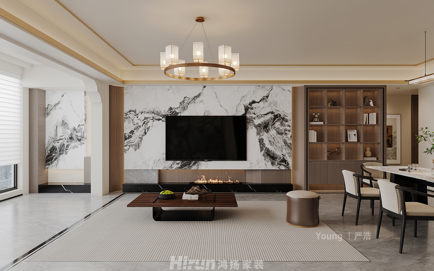 時代·建發和著（精裝房改造）182㎡復合寫意大平層 裝修案例效果圖-4