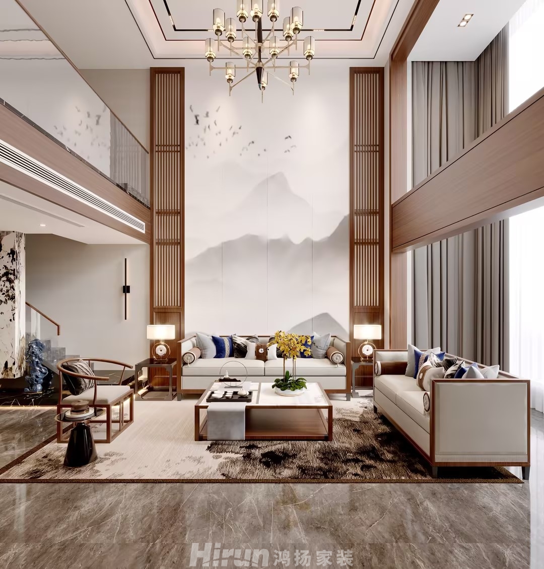 海倫春天380㎡復(fù)合寫意疊墅 裝修案例效果圖-1