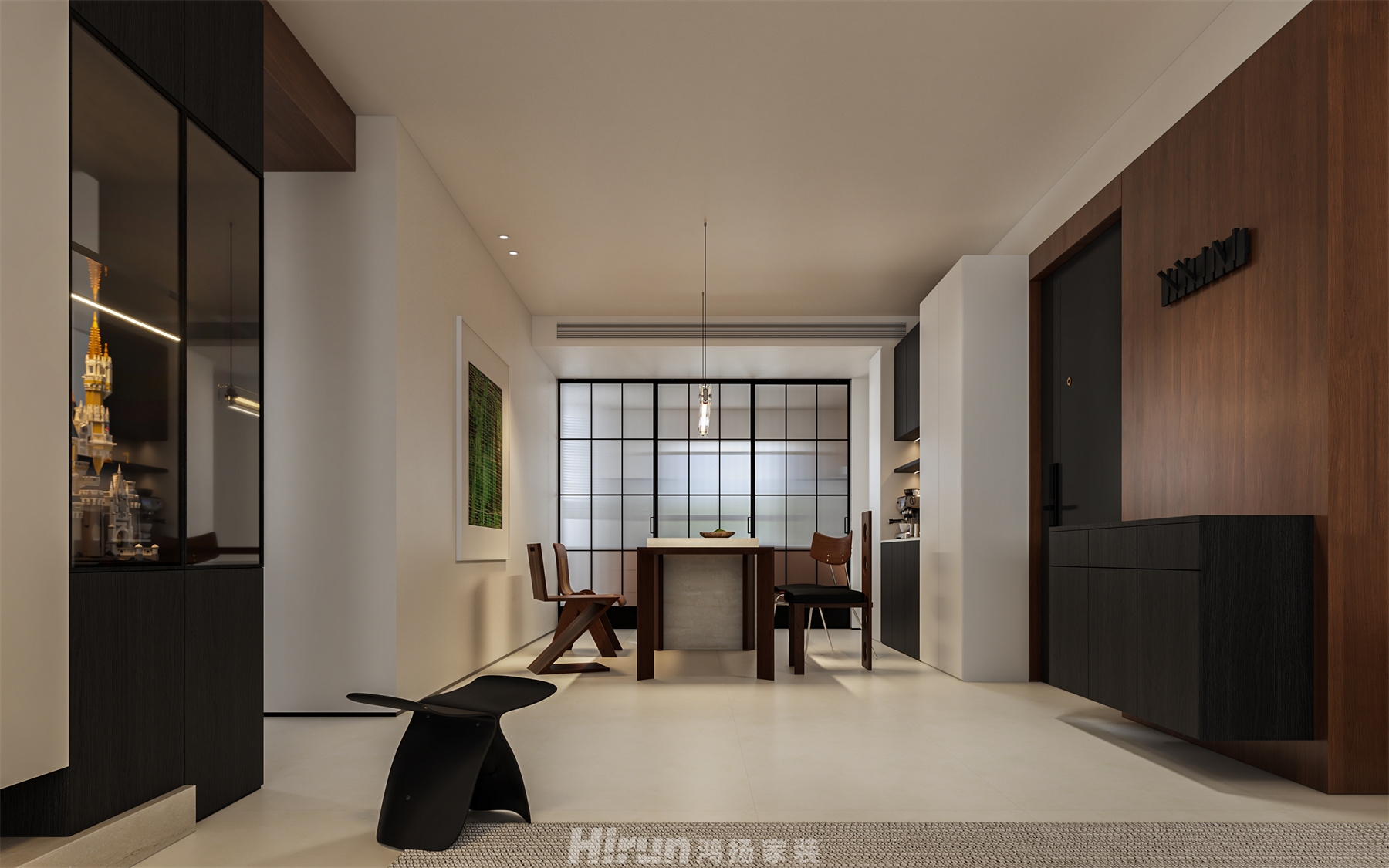 森林城160㎡復(fù)古風(fēng)潮四居室 裝修案例效果圖-2