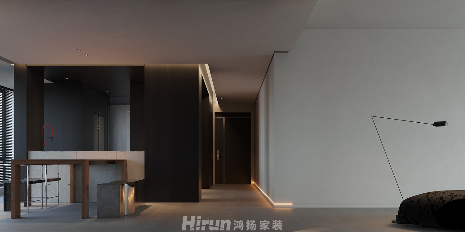 京盛和府140㎡極簡詫寂復式 裝修案例效果圖-1