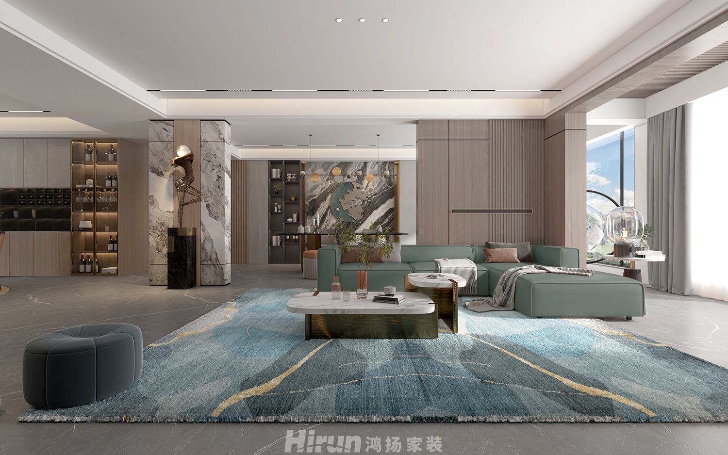 桃陽苑280㎡雅致現代大平層 裝修案例效果圖-3