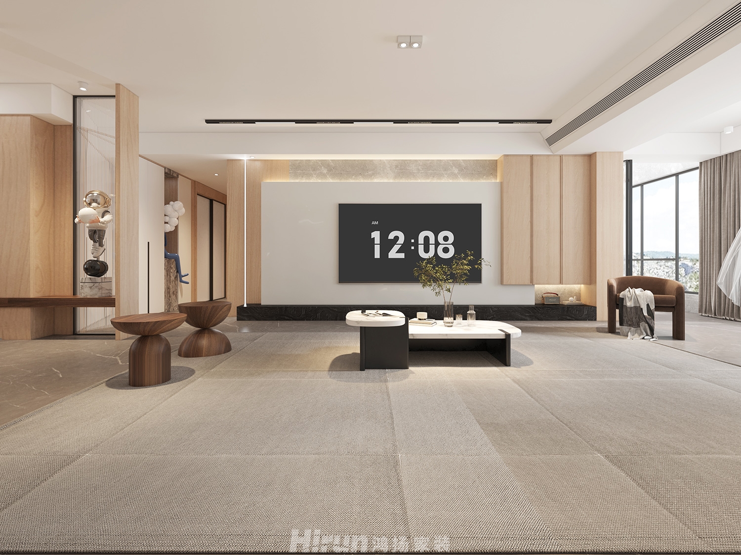 五礦青苑240㎡北歐之光大平層 裝修案例效果圖-14
