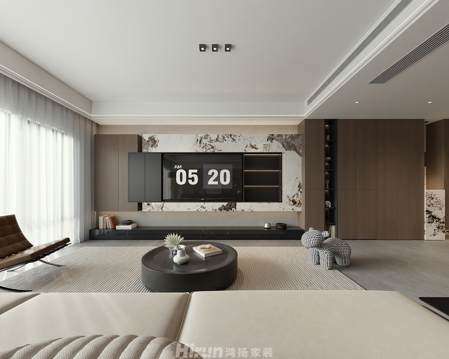 建發玖洲觀瀾170㎡新裝飾主義四居室 裝修案例效果圖-1