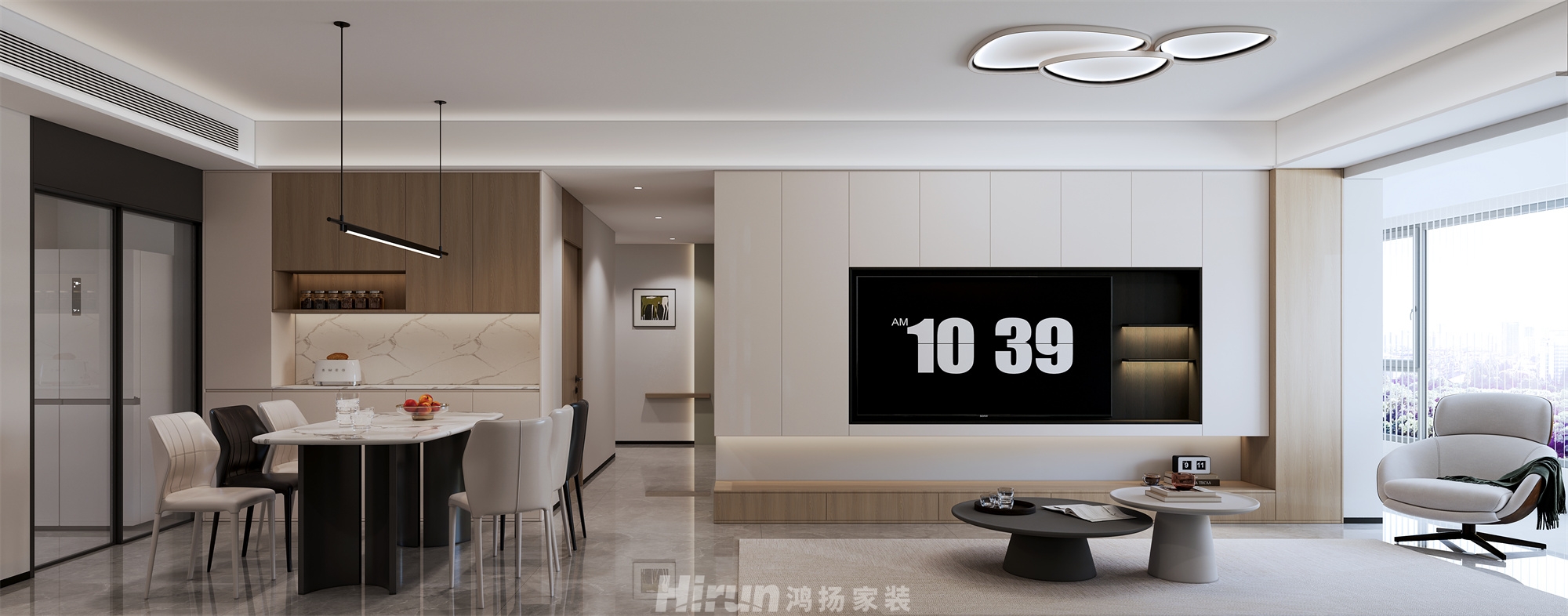 金源府135㎡雅致現(xiàn)代四居室 裝修案例效果圖-2
